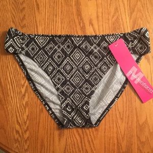 Maidenform swimsuit bottoms charcoal and white